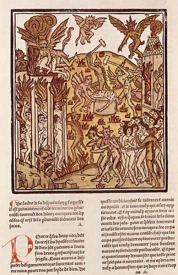 Hell, from ''La Cite de Dieu'', 1486-87 (xylograph) a Scuola Francese