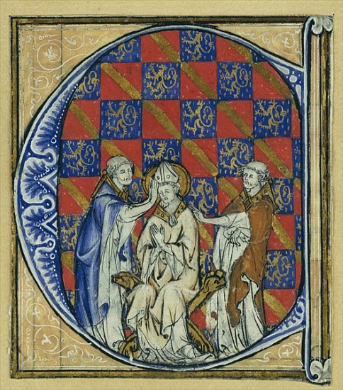Historiated initial ''C'' depicting the ordination of a bishop, c.1320-30 a Scuola Francese