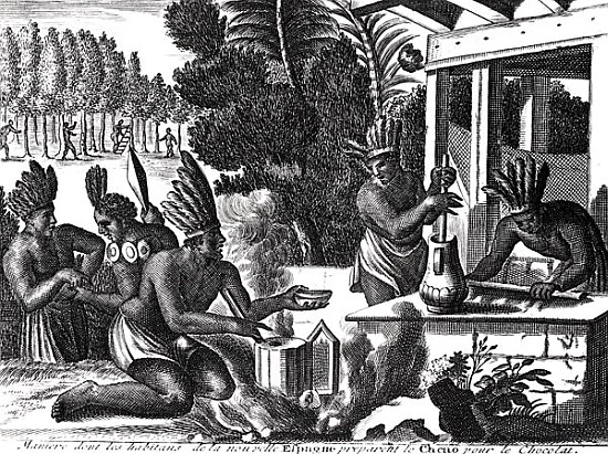 How the Natives of New Spain Prepared Cacao for Chocolate a Scuola Francese