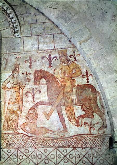 Hugues IX (c.1163-1219) Lusignan defeating Nur al-Din (1116-74) in Syria a Scuola Francese