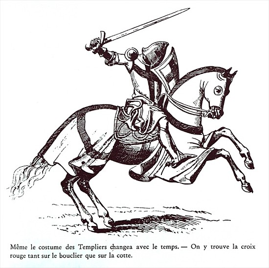 Illustration of a Knight Templar a Scuola Francese
