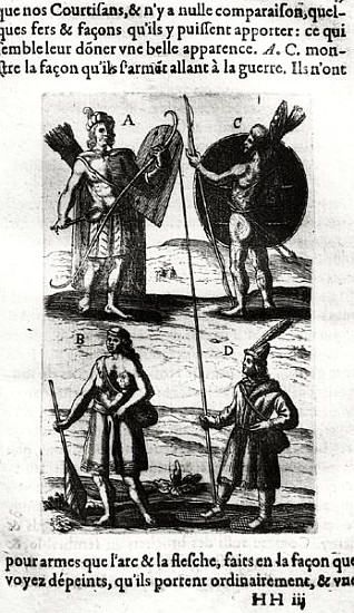 Iroquois of New France, from ''Voyages de sieur Champlain'' by Samuel de Champlain (1567-1635) a Scuola Francese