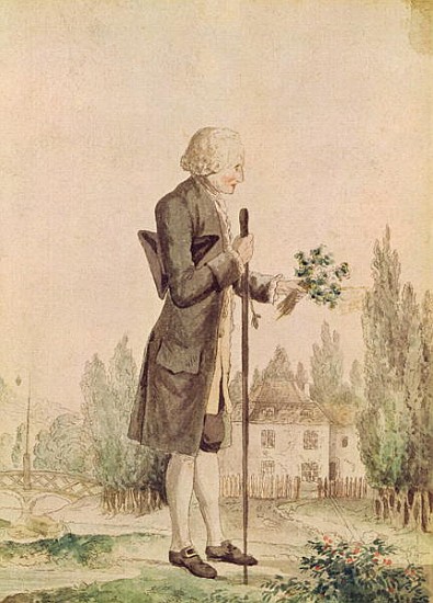 Jean-Jacques Rousseau (1712-78) Gathering Herbs at Ermenonville a Scuola Francese