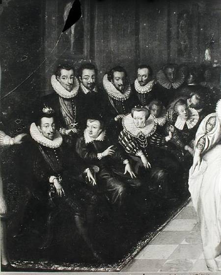 The Joyeuse Ball, given at the Louvre on the occasion of the marriage of Anne Duke of Joyeuse (1561- a Scuola Francese
