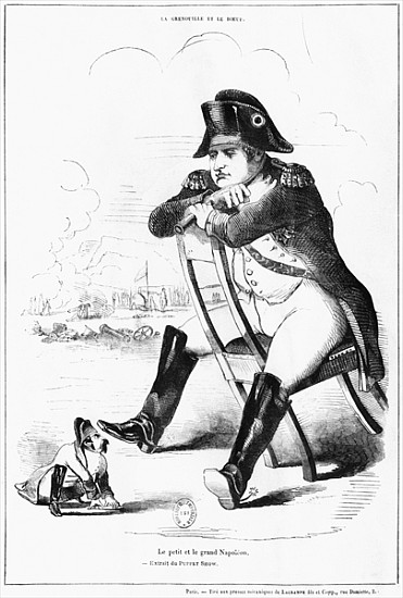 La Grenouille et le Boeuf : The Small and the Large Napoleon I, caricature from ''The Puppet Show'' a Scuola Francese