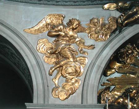 Louis XIV style angel, from the arch on the left of the High Altar in the Chapel a Scuola Francese