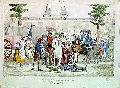 Louis XVI (1754-93) and his family taken to the Temple, 13th August 1792 a Scuola Francese