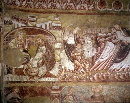 (Lto R) Christ Washing Peter's Feet, Judas Kissing Christ a Scuola Francese