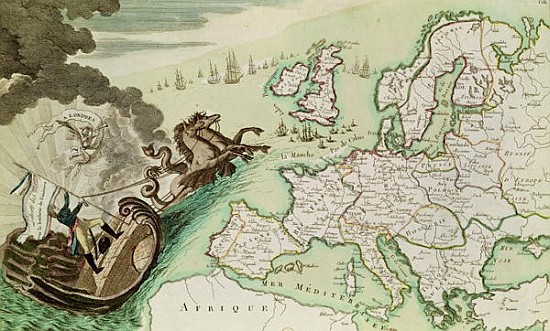 Map illustrating the Naval Attack on England Napoleon Bonaparte (1769-1821) c.1803-04 a Scuola Francese