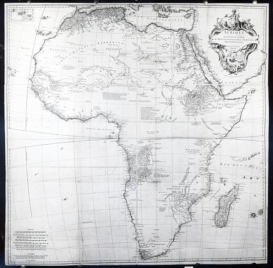 Map of Africa; engraved by Guillaume Delahaye a Scuola Francese