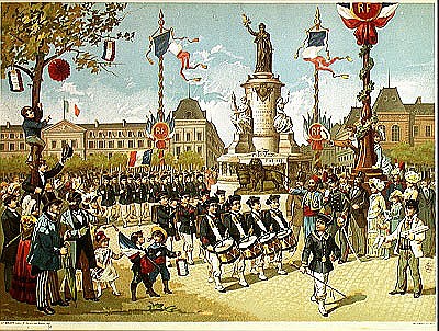 March-Past in the Place de la Republique, 14th July 1880 a Scuola Francese