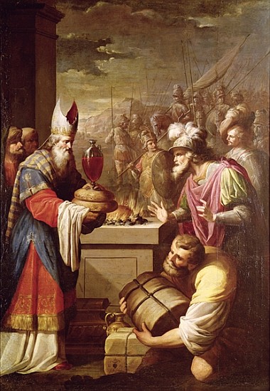 Melchizedek Offering Bread and Wine a Scuola Francese