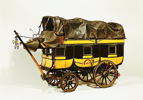 Model of a forty seat omnibus (painted wood) a Scuola Francese