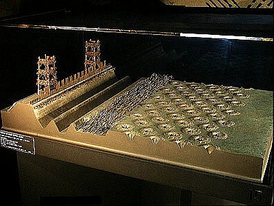 Model of Caesar''s defences at Alesia (mixed media) a Scuola Francese