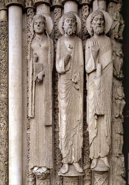 Old Testament figures, from the north embrasures of the central door of the Royal Portal of the west a Scuola Francese