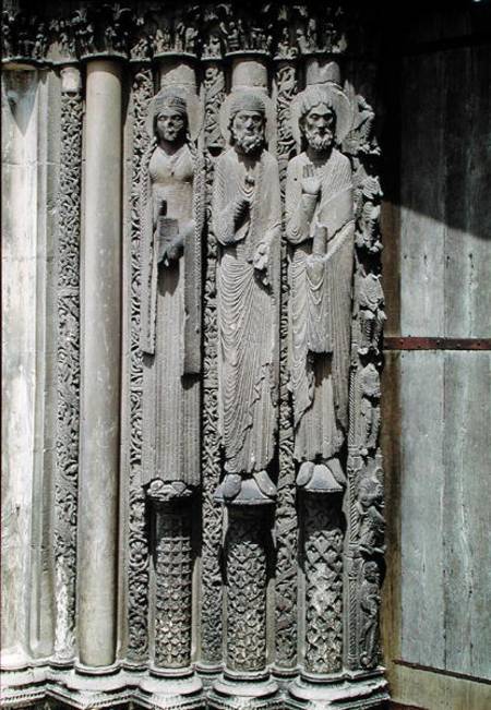 Old testament figures, from the royal portal of the west facade a Scuola Francese