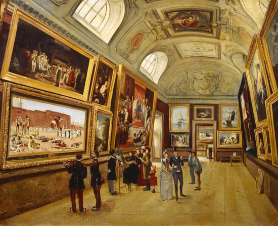 A Picture gallery at the Musee du Luxembourg a Scuola Francese