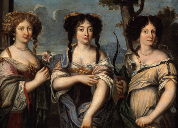Portrait of the Three Nieces of Cardinal Mazarin a Scuola Francese