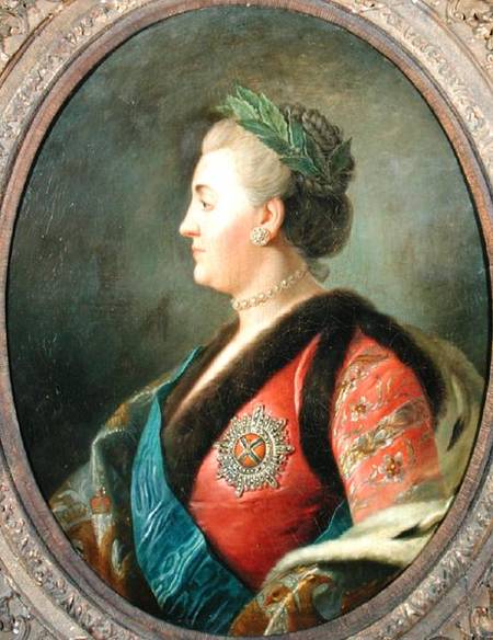 Portrait of Catherine II (1729-1796) of Russia a Scuola Francese