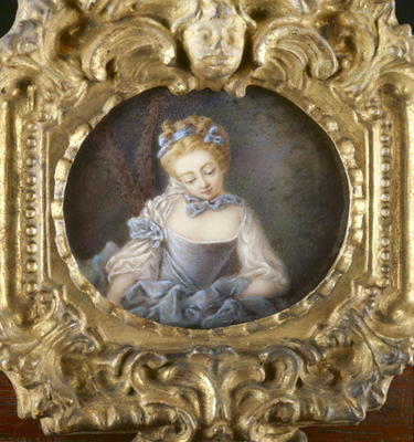 Portrait of a young woman (oil on canvas) a Scuola Francese