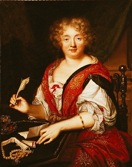 Portrait of Madame de Sevigne Writing a Scuola Francese
