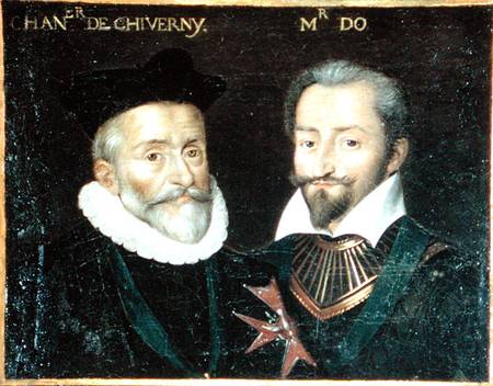 Portrait of Philippe Hurault (1528-99) Count of Cheverny and Francois (1535-94) Marquis of O a Scuola Francese