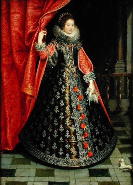 Portrait presumed to be Henrietta Maria of France (1609-69) a Scuola Francese