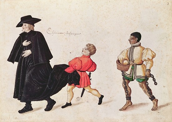Priest with a Spanish Servant Boy and Slave a Scuola Francese