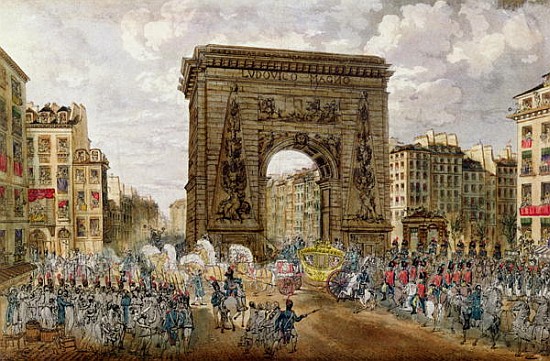 Procession of Pope Pius VII (1742-1823) in Paris, 28th November 1804 a Scuola Francese