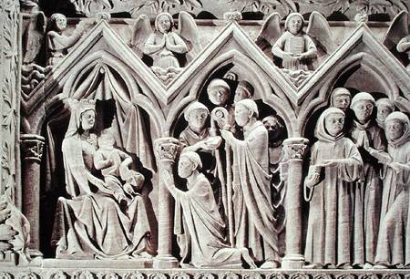 Relief depicting the Presentation of the Monks to the Virgin by St. Etienne of Aubazine, from the To a Scuola Francese