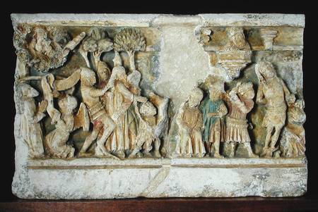 Relief depicting Scenes from the Passion of Christ: The Arrest and the Flagellation a Scuola Francese