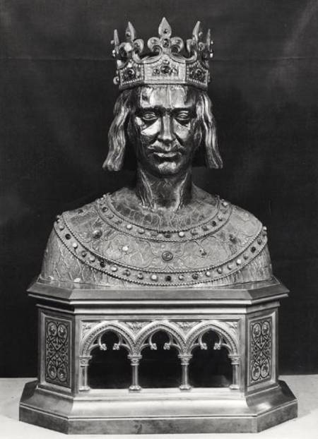 Reliquary bust of St. Louis (1214-70) a Scuola Francese