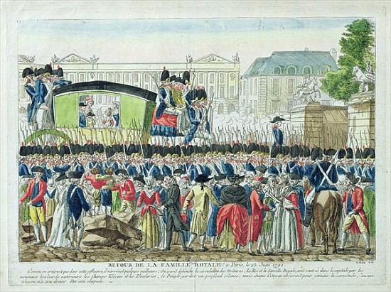 Return of the French Royal Family to Paris on the 25th June 1791 a Scuola Francese