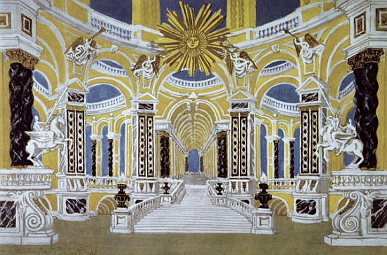 Set design for ''The Magic Flute'' by Wolfgang Amadeus Mozart (1756-91) a Scuola Francese