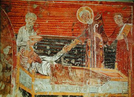 St. Severinus (d.507) curing Clovis I (465-511) copy of a 12th century original in the Church of Cha a Scuola Francese