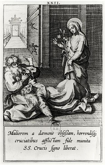 St. Catherine Exorcising a Demon from a Possessed Woman a Scuola Francese