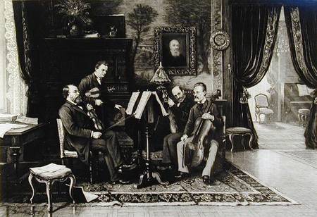 The String Quartet (litho) a Scuola Francese
