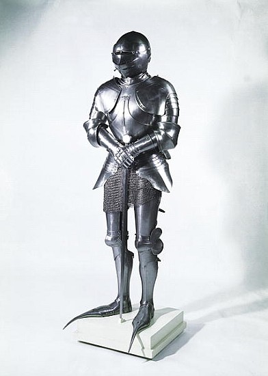 Suit of armour with poulaines, c.1480 (metal) a Scuola Francese