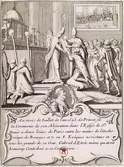 The Abjuration of Henri IV (1553-1610) at St. Denis, July 1593 a Scuola Francese
