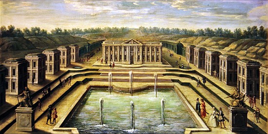 The Chateau and Pavilions at Marly from the perspective of the gardens, early eighteenth century a Scuola Francese