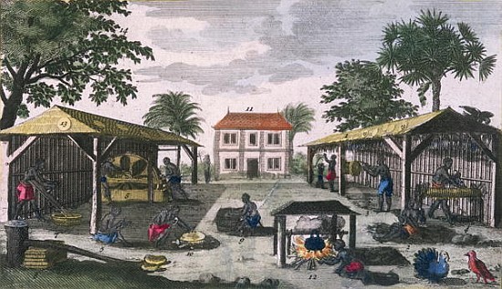 The Colonial Household, illustration from ''Histoire des Antilles'' Jean Baptiste Labat (1663-1738)  a Scuola Francese
