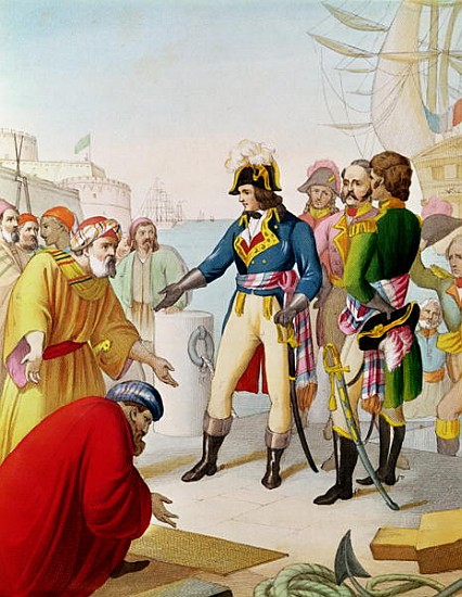 The Disembarkation of Napoleon (1769-1821) at Alexandria in 1798 a Scuola Francese