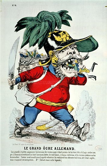The Giant German Ogre, caricature of Otto von Bismarck (1815-98) a Scuola Francese