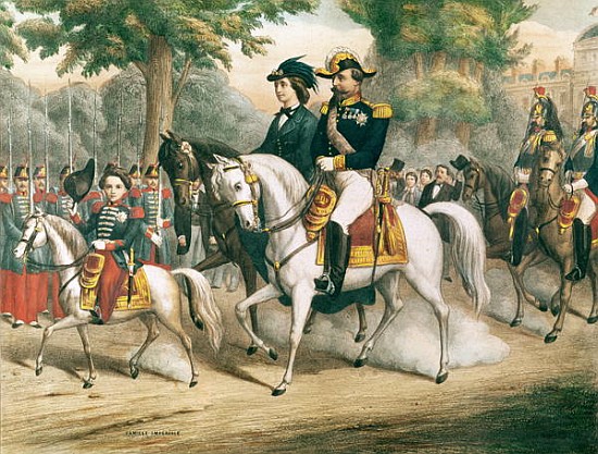 The Imperial Family on Horseback a Scuola Francese