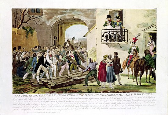 The Inhabitants Depositing the Gates of Grenoble at the Feet of the Emperor, 6th March 1815 a Scuola Francese
