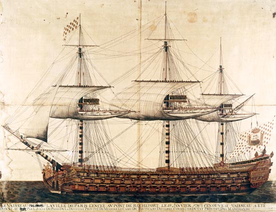 The Ship 'La Ville de Paris' launched at the port of Rochefort a Scuola Francese