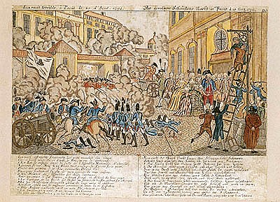 The Terrible Night in Paris, 10th August 1792 a Scuola Francese