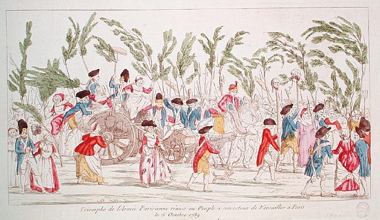 The Triumphant Parisian Army Returning to Paris from Versailles, 6th October 1789 a Scuola Francese