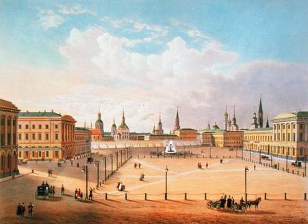The Theatre Square in Moscow, printed by Jacottet and Bachelier a Scuola Francese