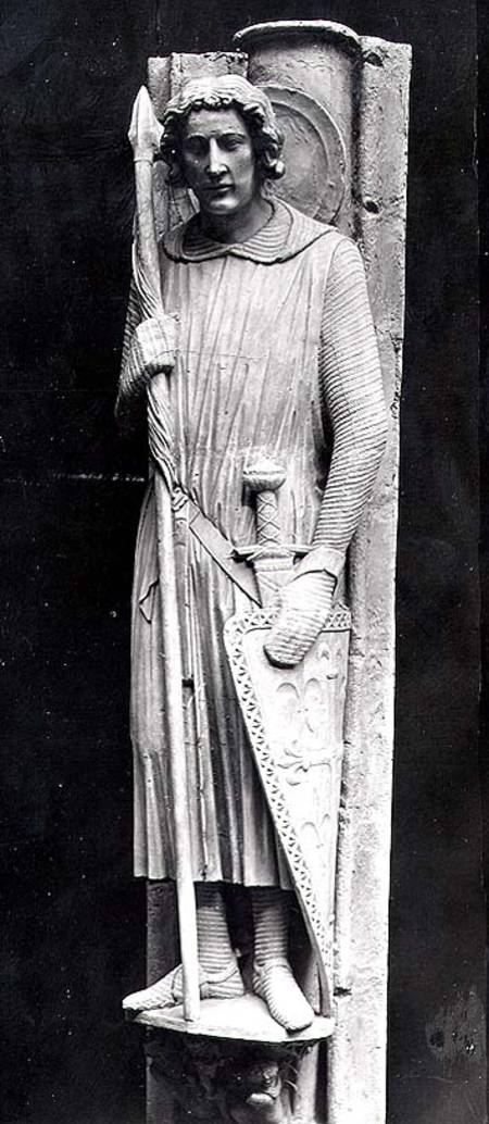 St. Theodore dressed as a Knight, relief carving a Scuola Francese